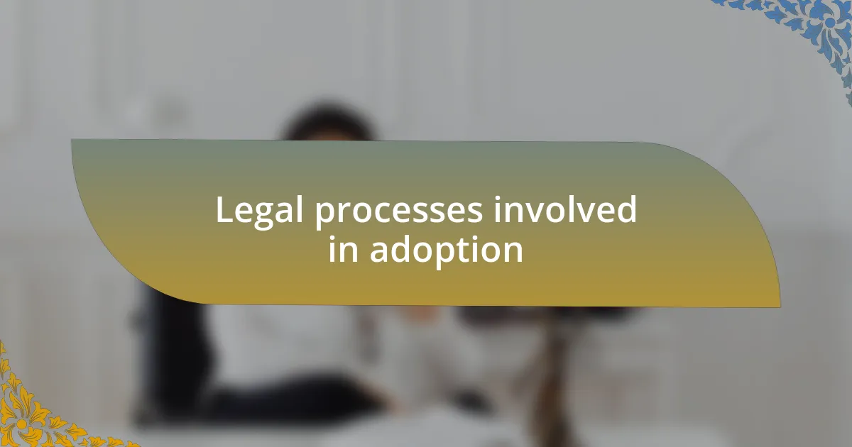 Legal processes involved in adoption