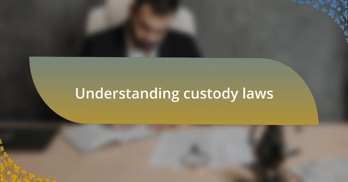 Understanding custody laws